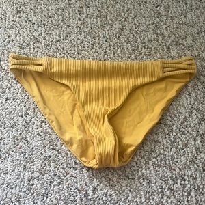 Yellow ribbed bikini bottom